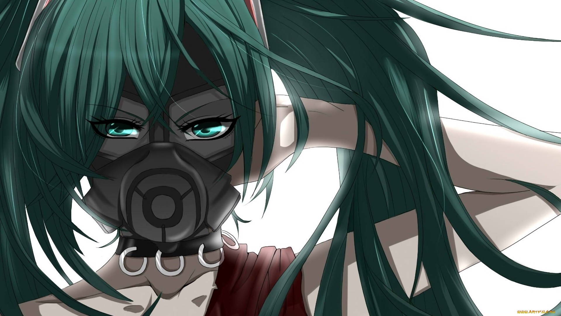 Anime Girl With Gas Mask HD Wallpaper