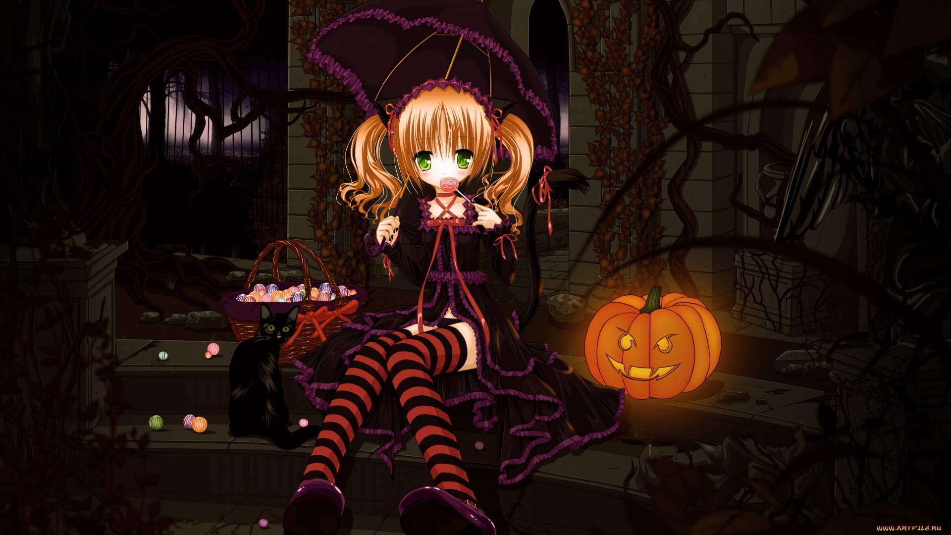 Halloween Anime Free Wallpaper and Background