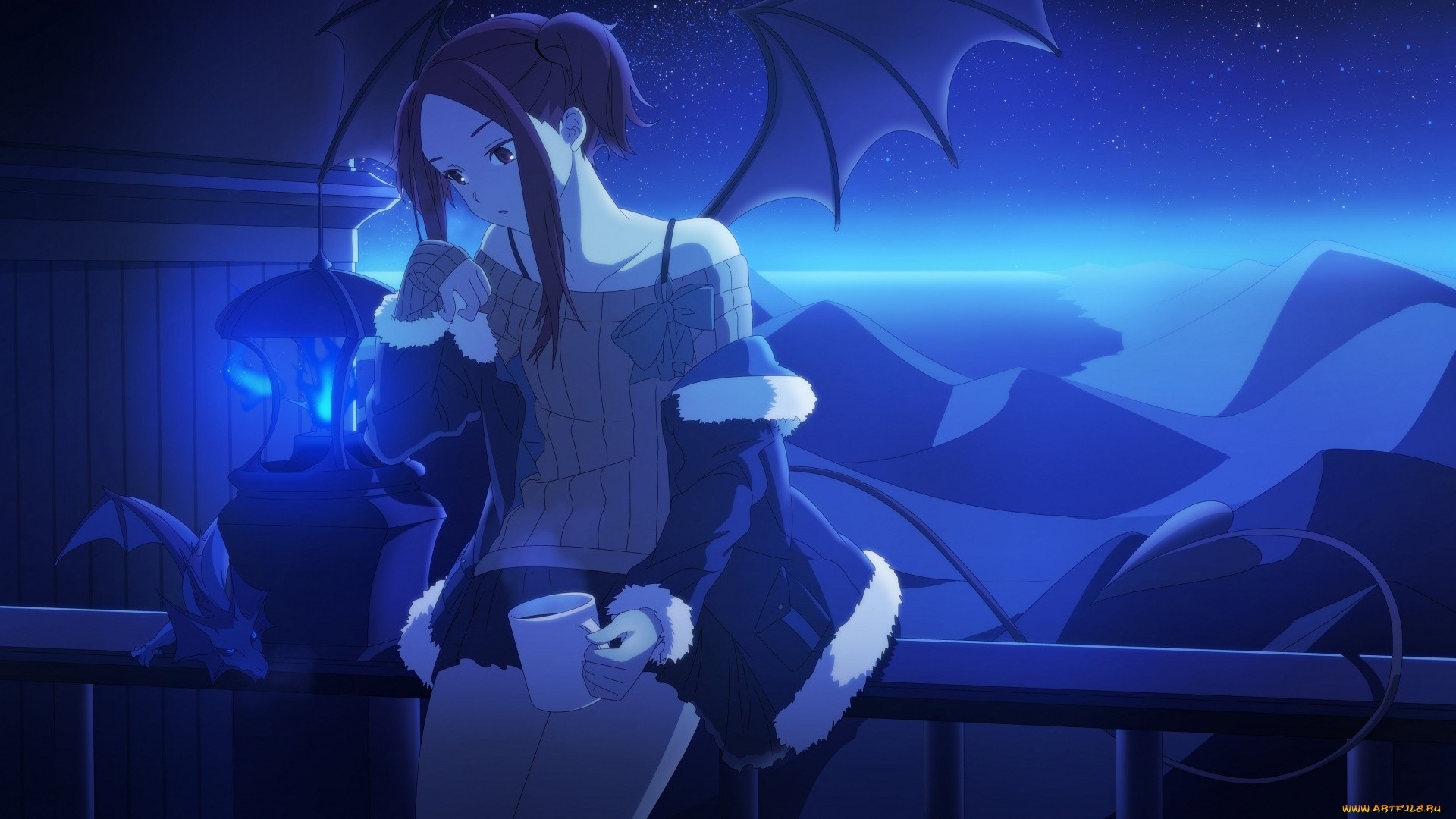Night Anime Girl HD Wallpaper