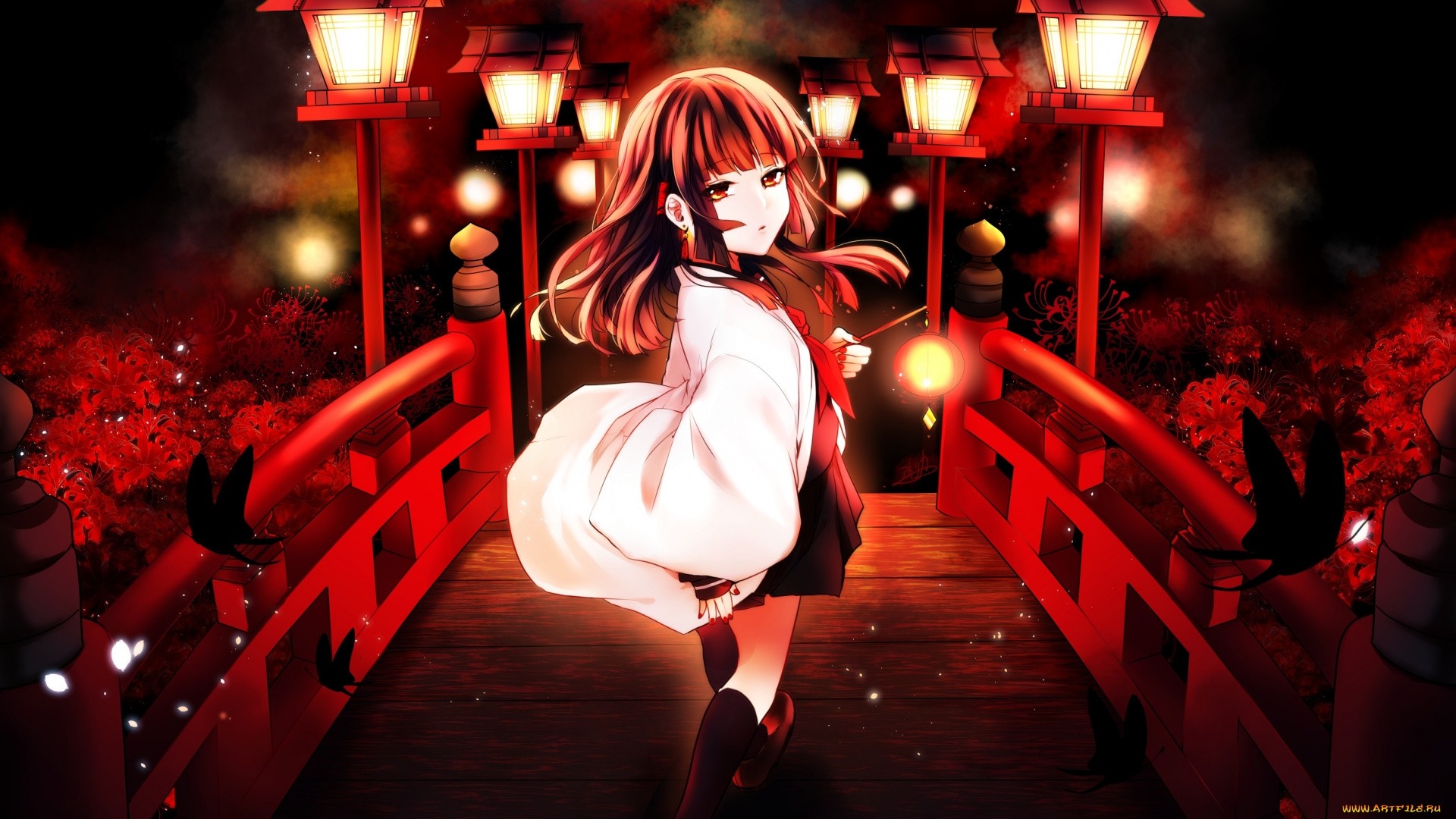 Night Anime Girl Wallpaper