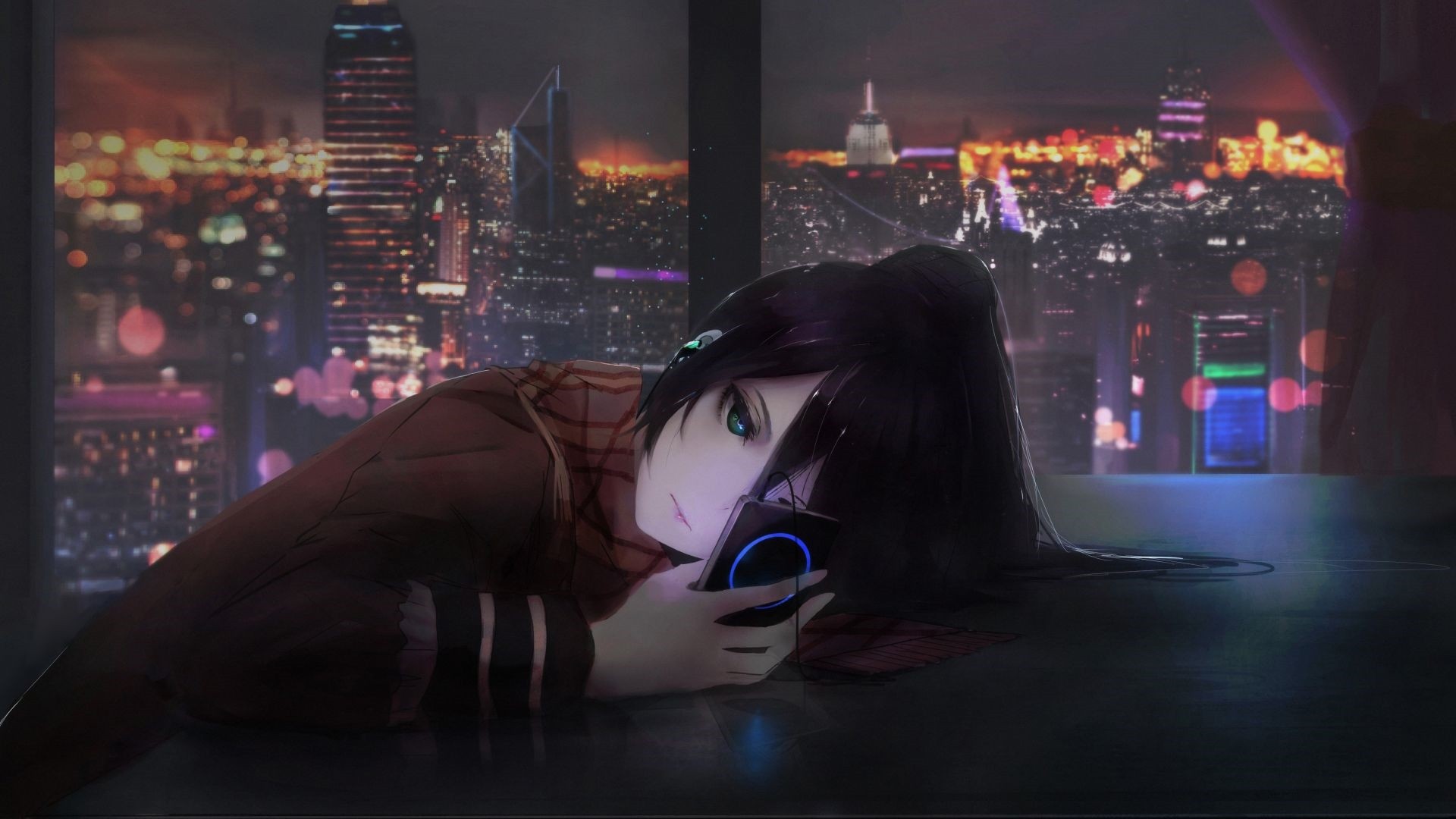 Night Anime Girl Wallpaper image hd