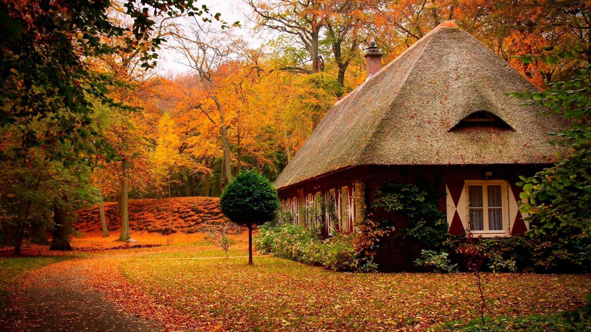 Cozy House Outside Background Wallpaper