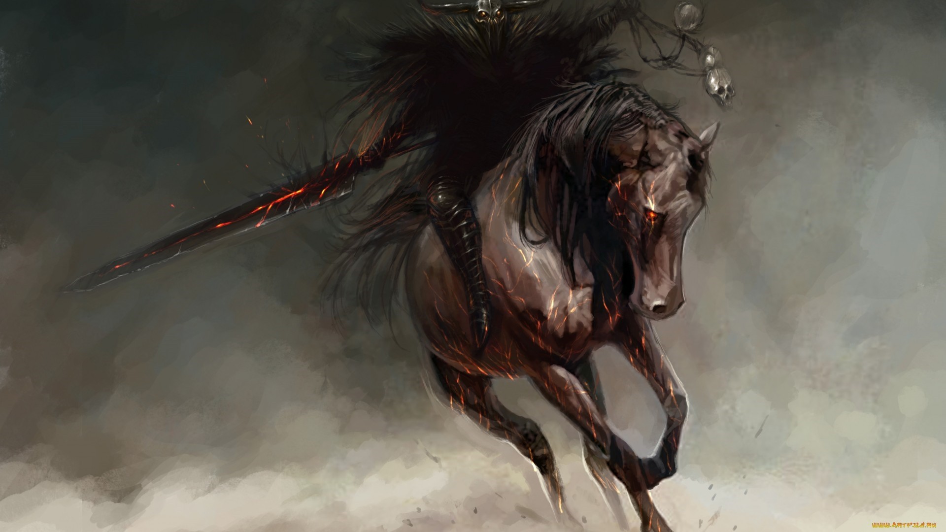Rider On A Horse Art hd desktop wallpaper