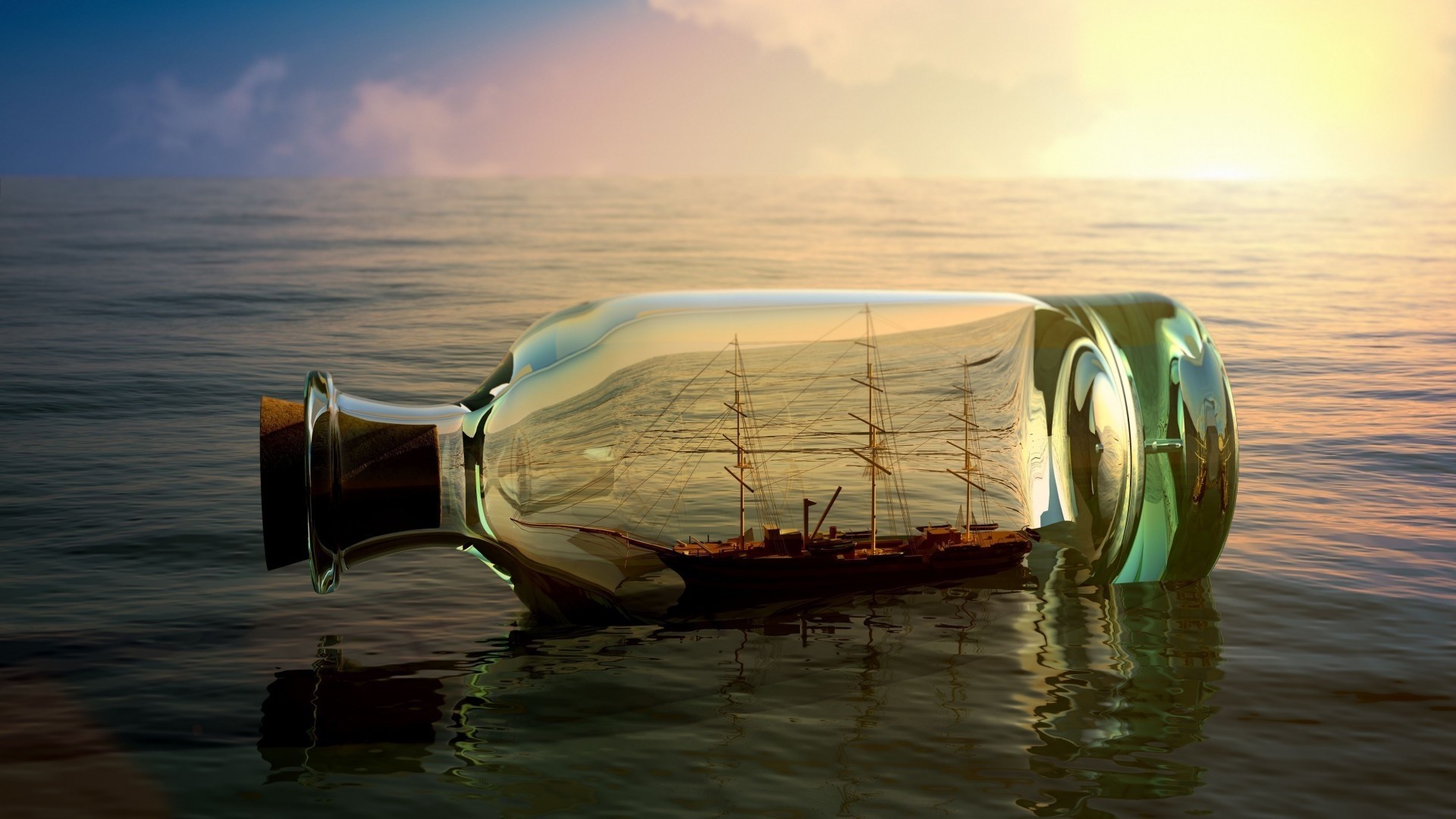 Ship In A Bottle Download Wallpaper