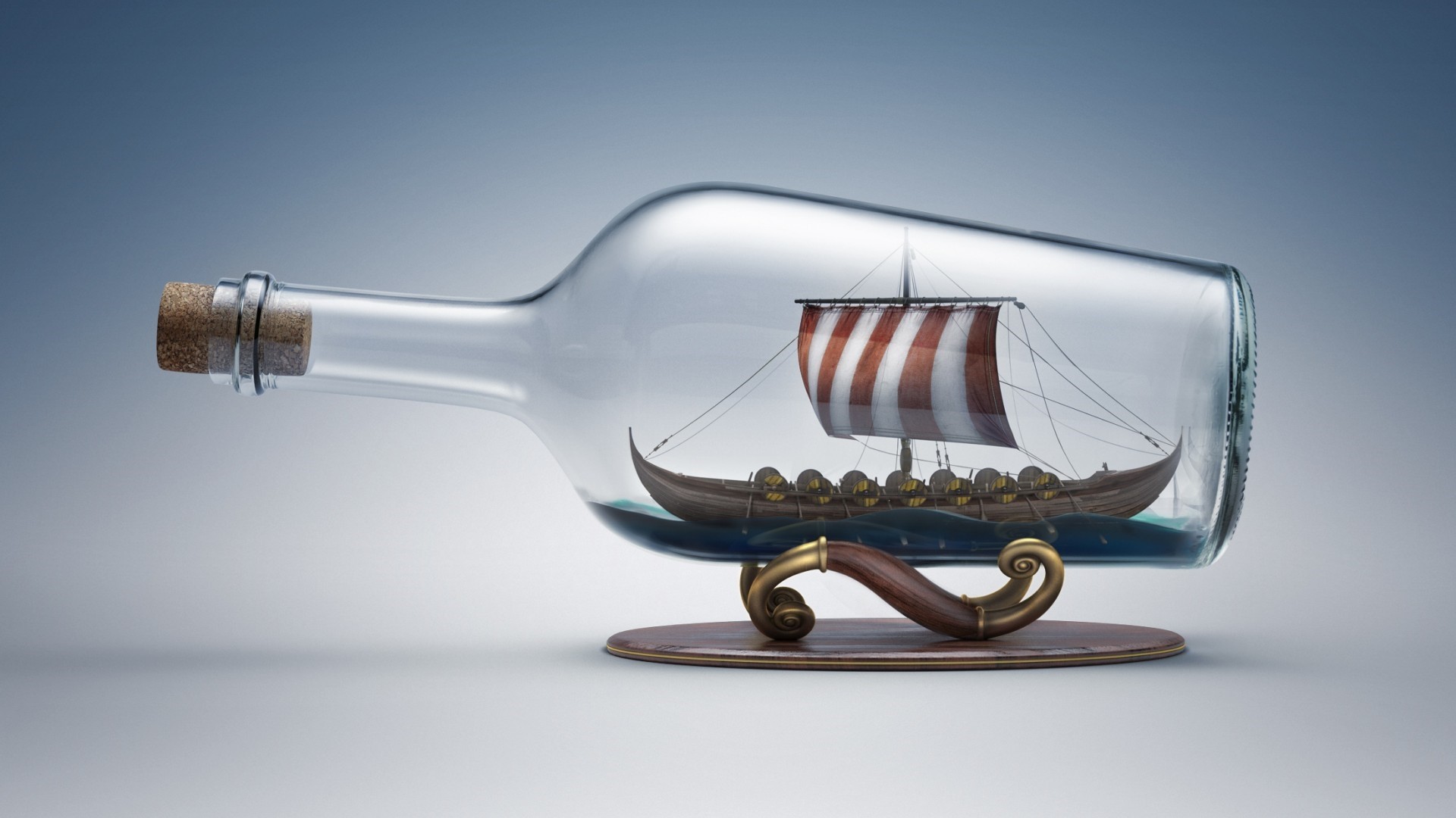 Ship In A Bottle HD Wallpaper