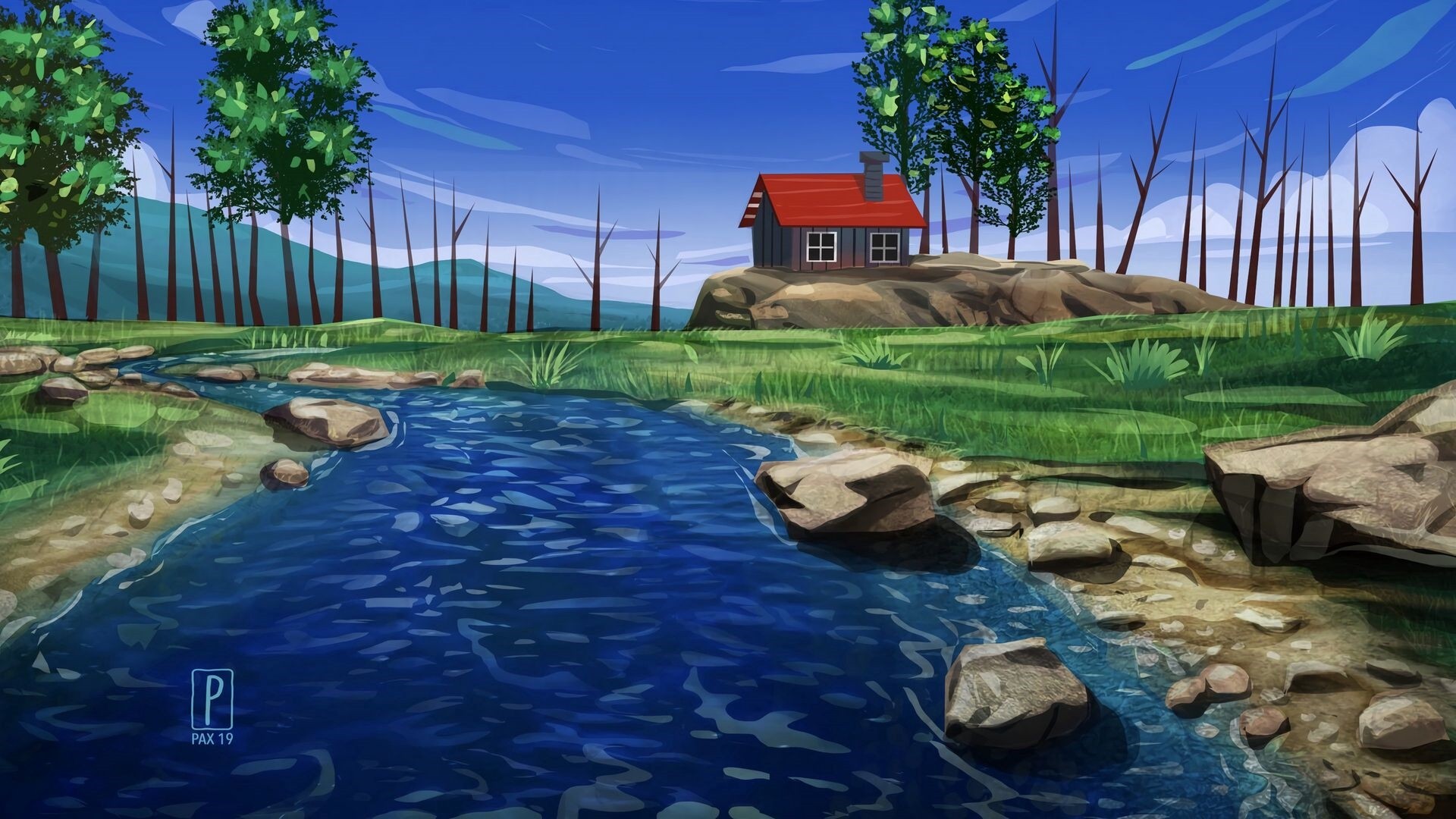 House By The River Art HD Download