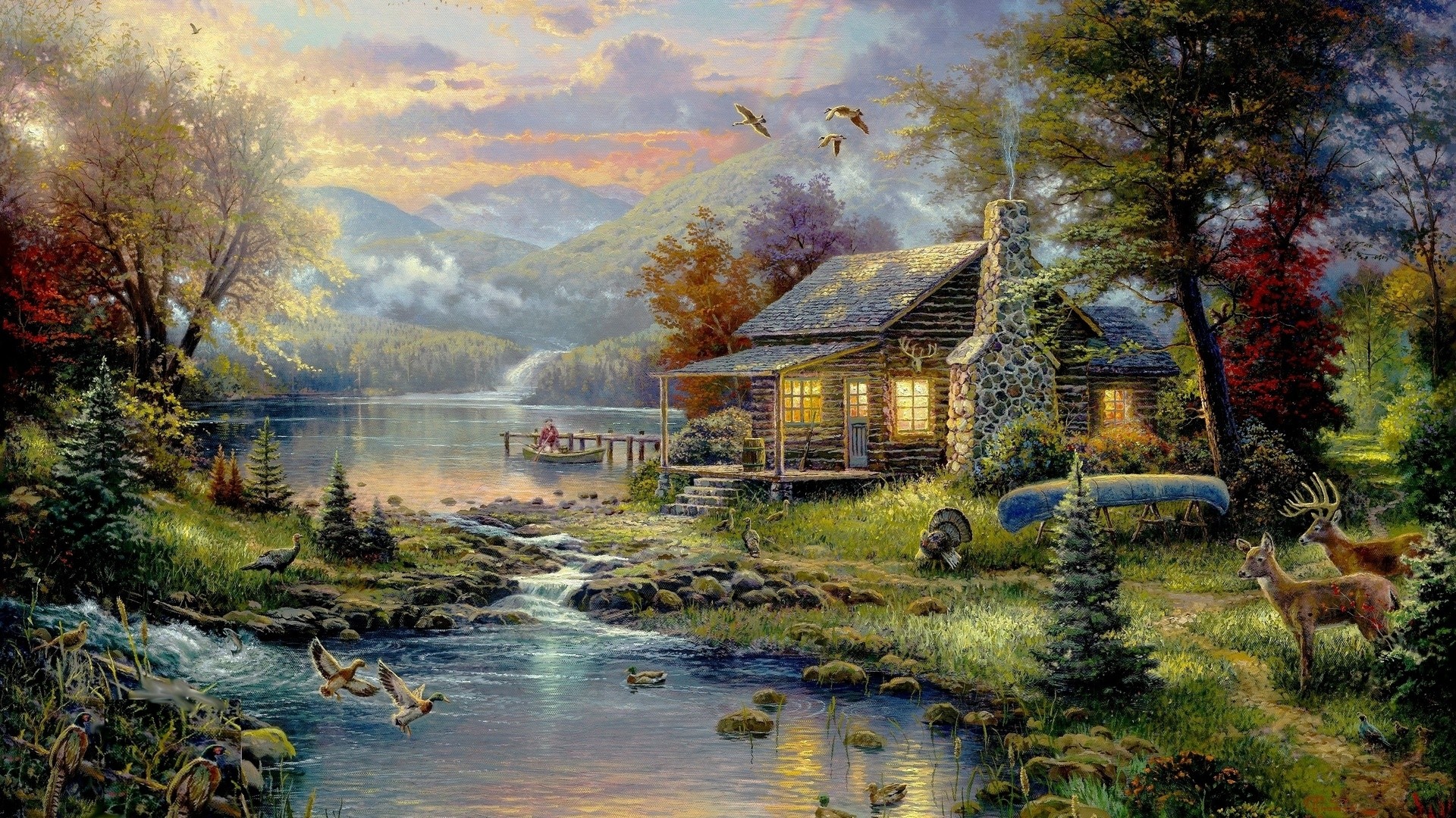 House By The River Art wallpaper
