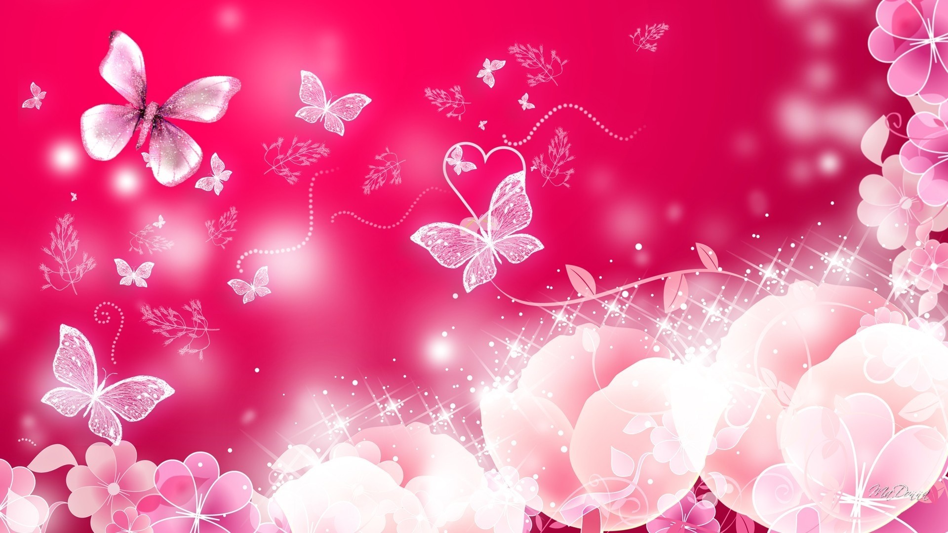 Pink Butterfly hd desktop wallpaper
