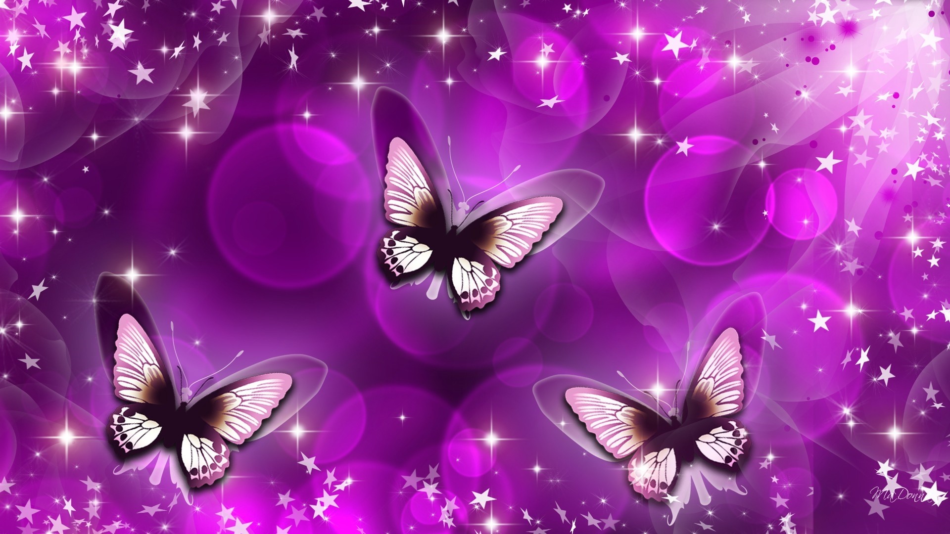 Pink Butterfly PC Wallpaper