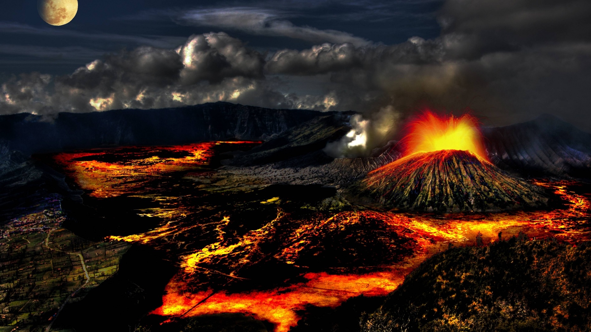 Volcano Eruption Background