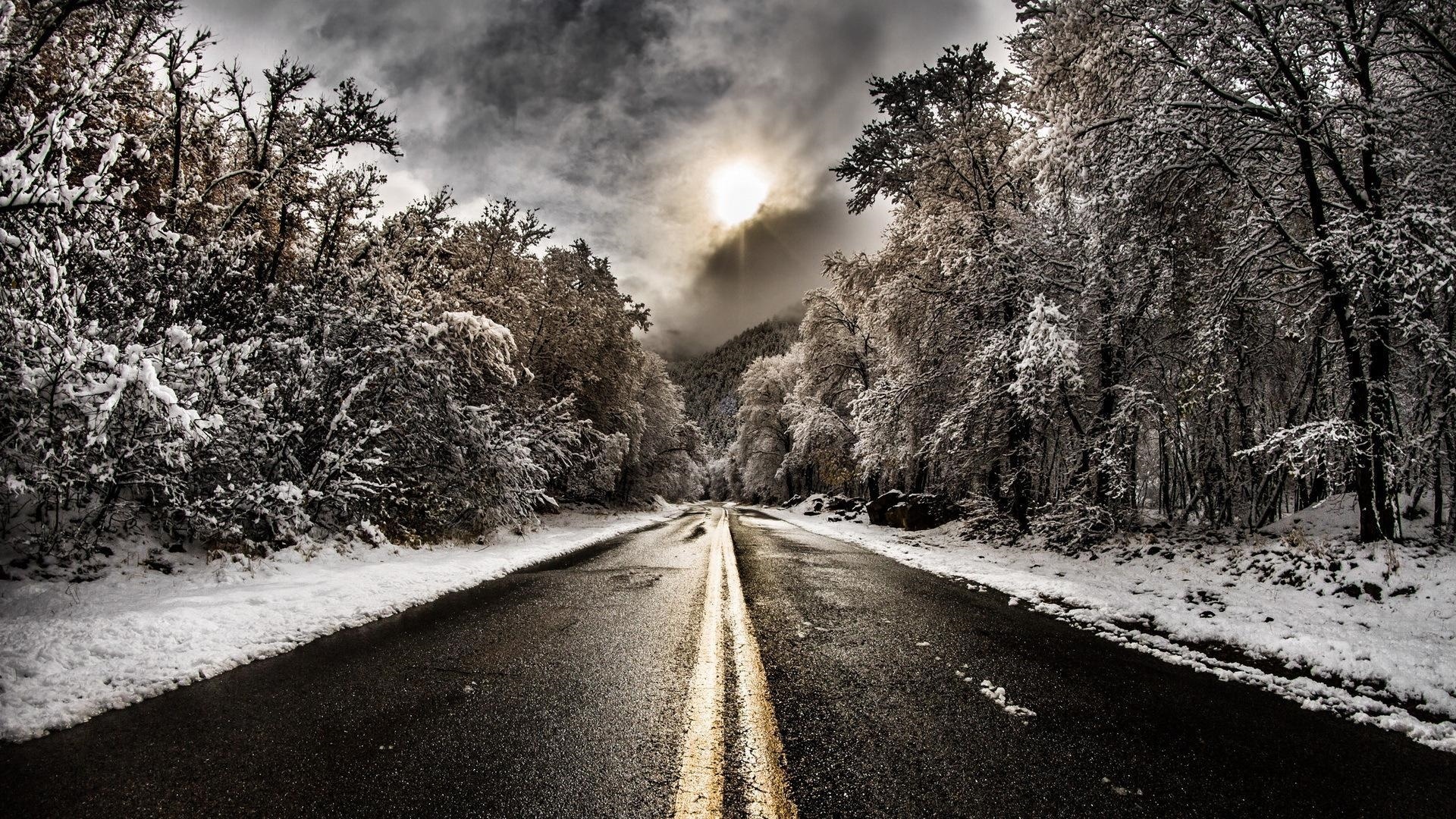 Winter Road Background