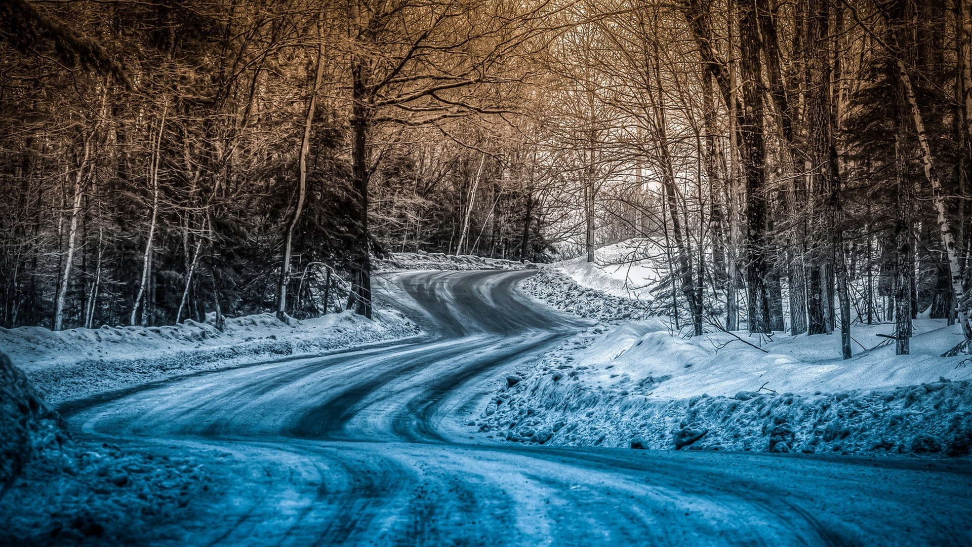 Winter Road Background