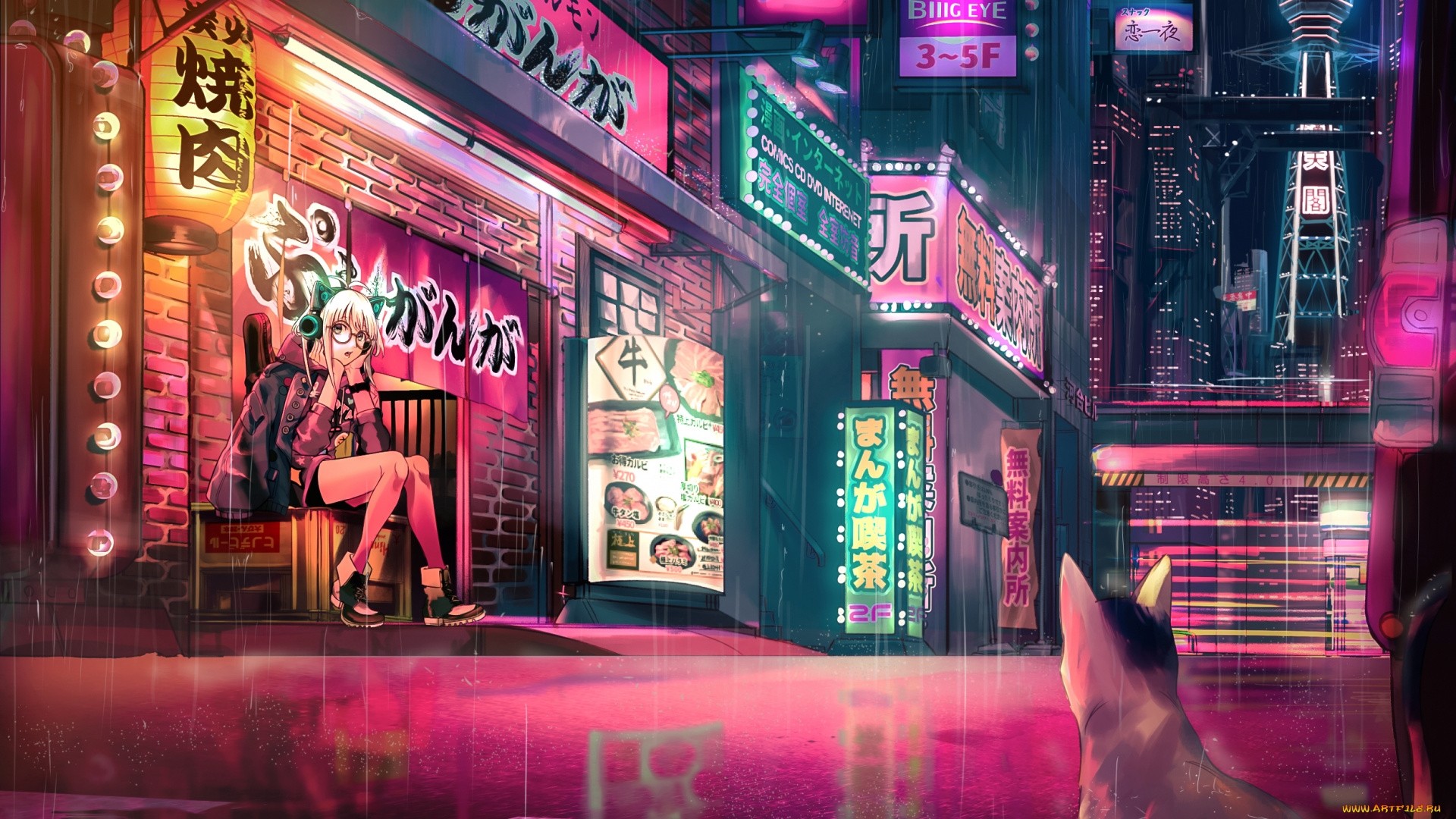 Anime Night Neon Picture