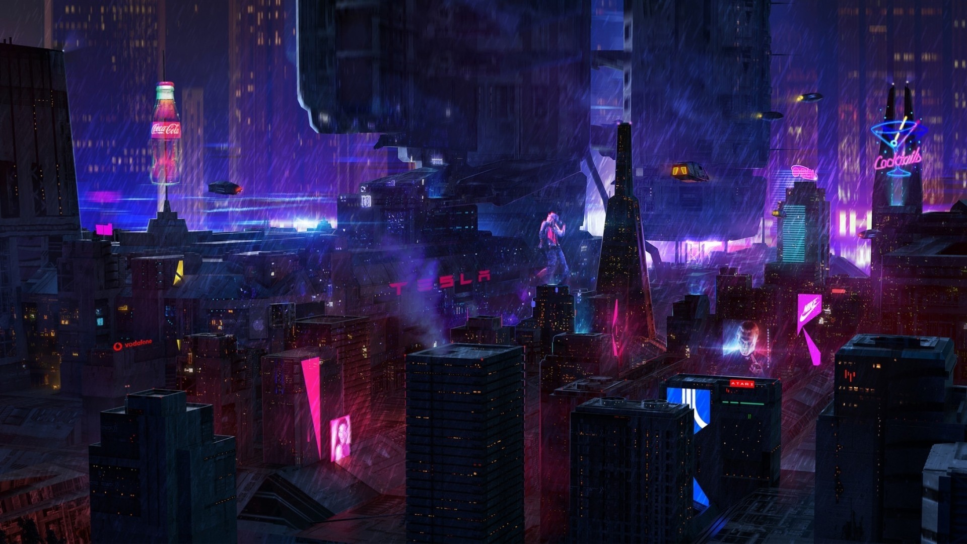 Cyberpunk City Art Wallpaper theme
