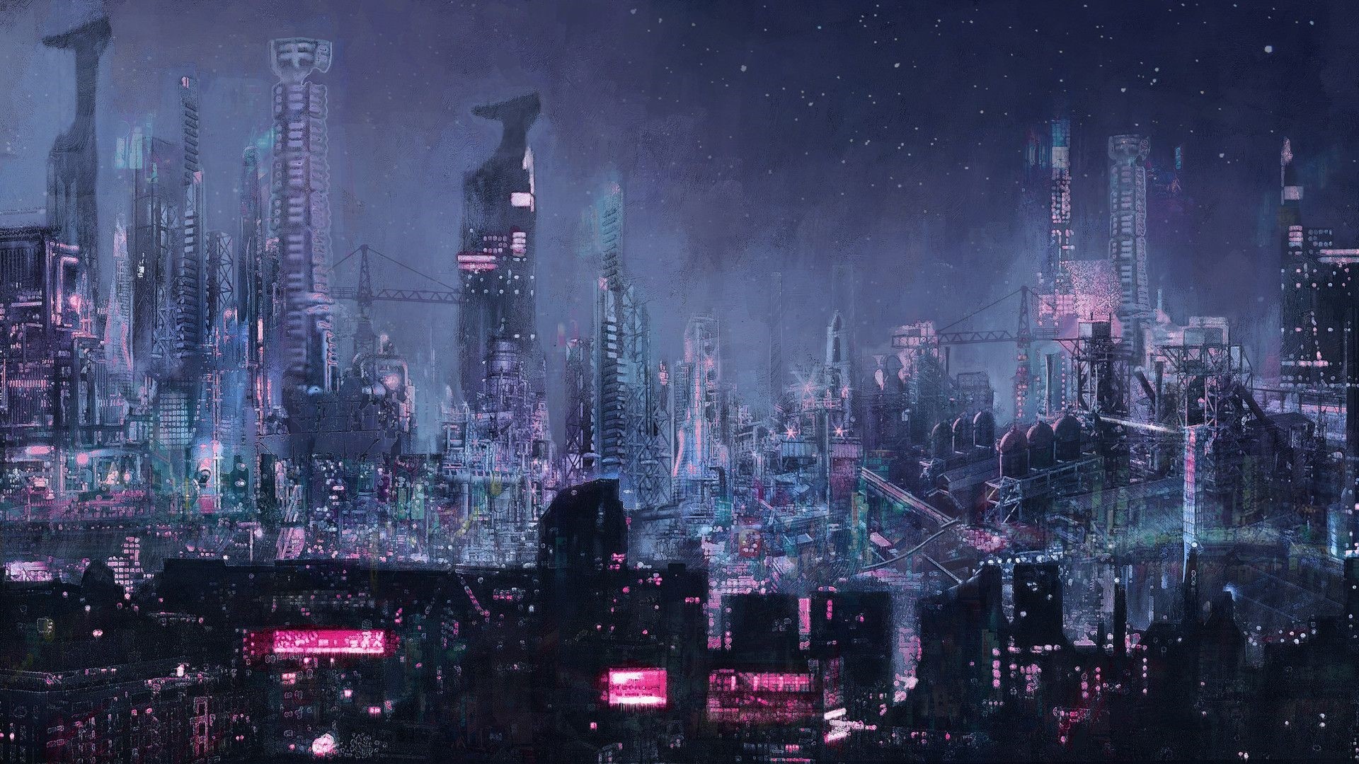 Cyberpunk City Art HD Wallpaper