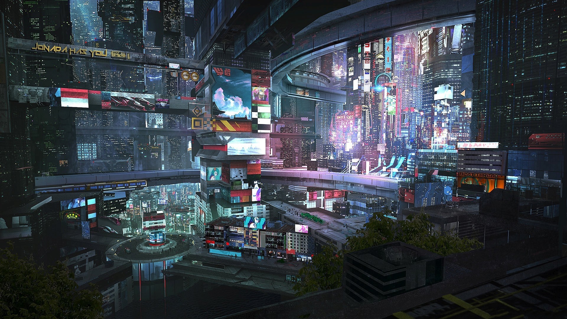 Cyberpunk City Art desktop wallpaper hd