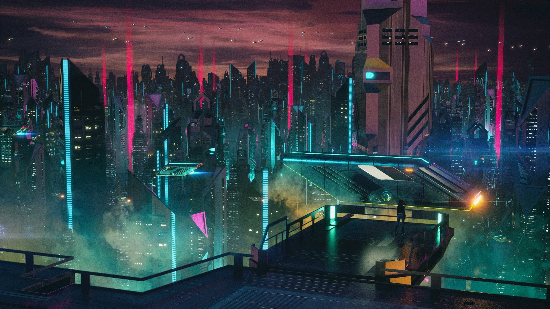 Cyberpunk City Art Wallpaper