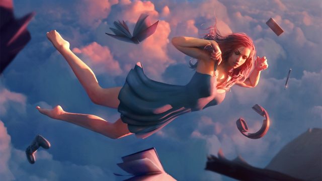 Flying Girl desktop wallpaper hd