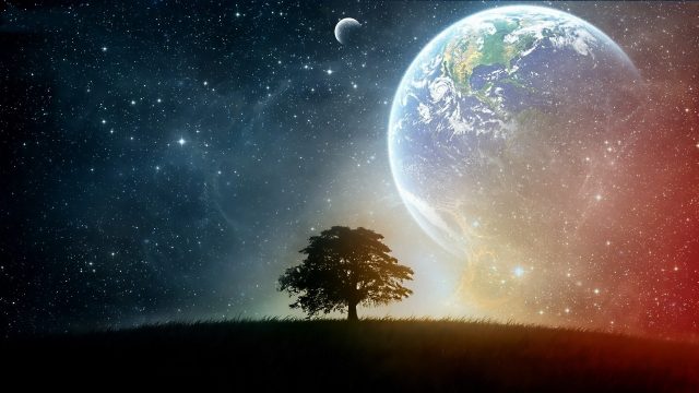 Tree And Space wallpaper for desktop