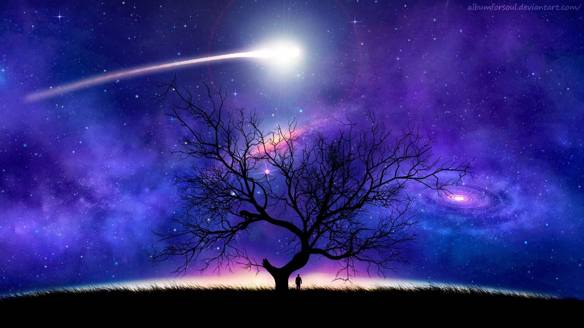Tree And Space Wallpaper
