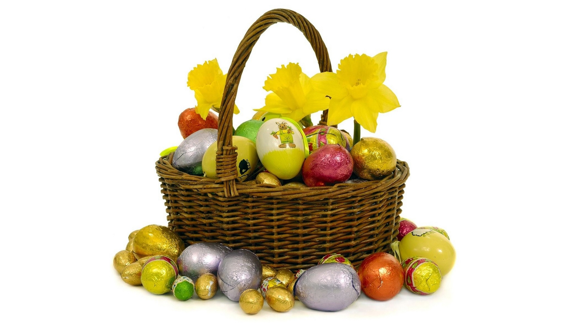 Easter Eggs In A Basket wallpaper for pc