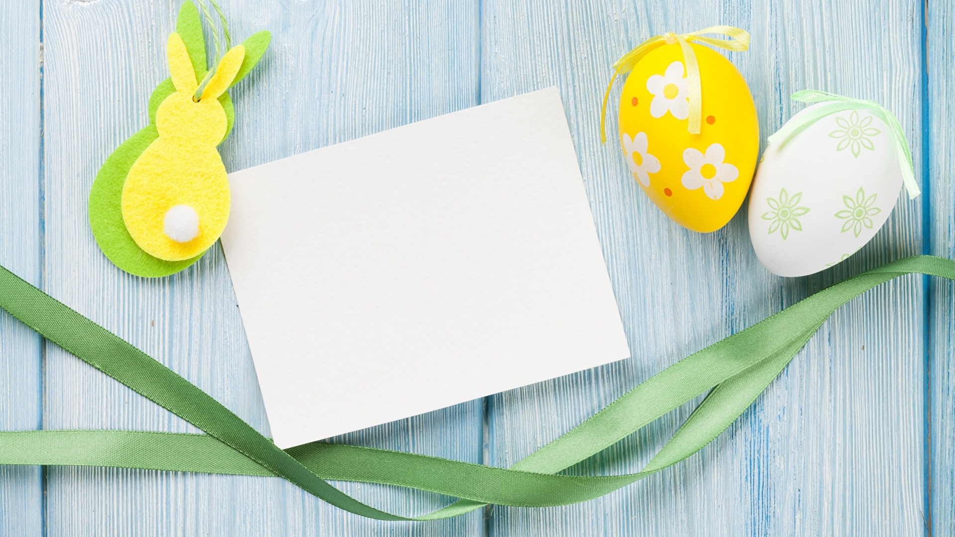 Easter Eggs With Ribbon Desktop Wallpaper