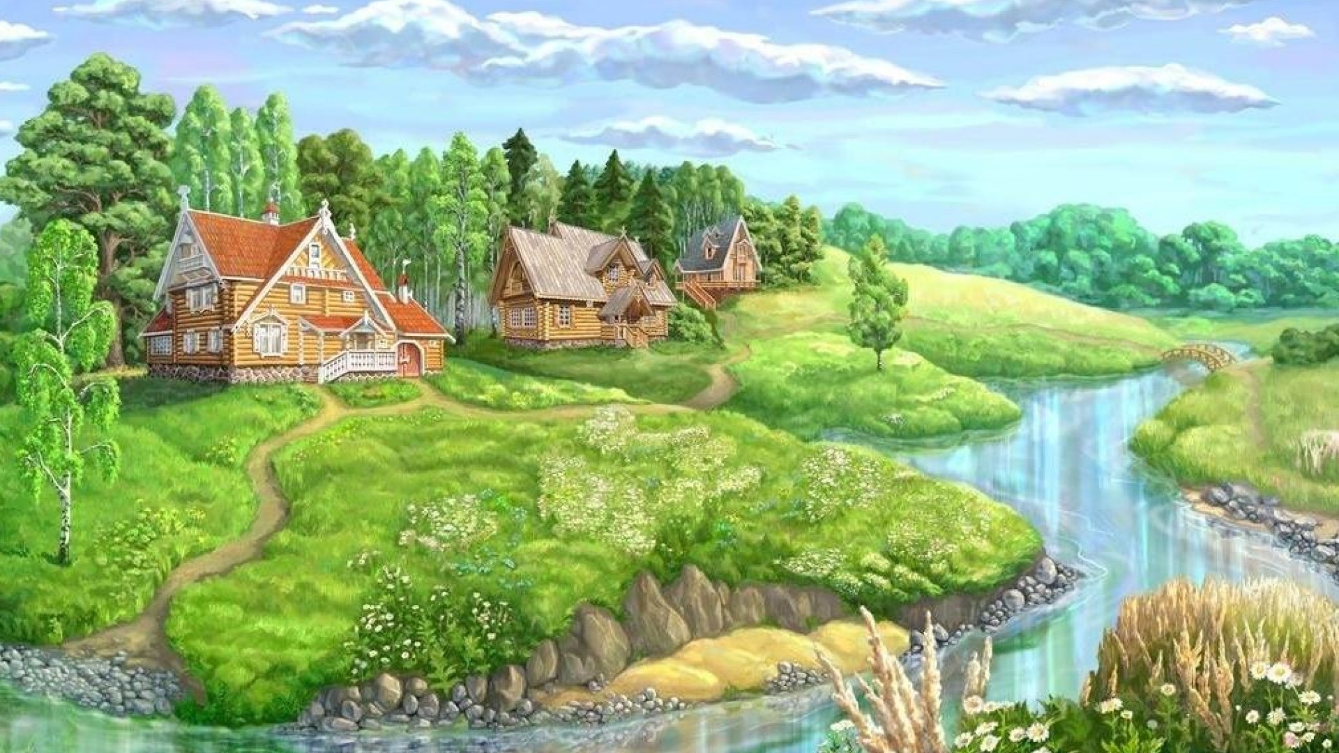 Village House Art Image