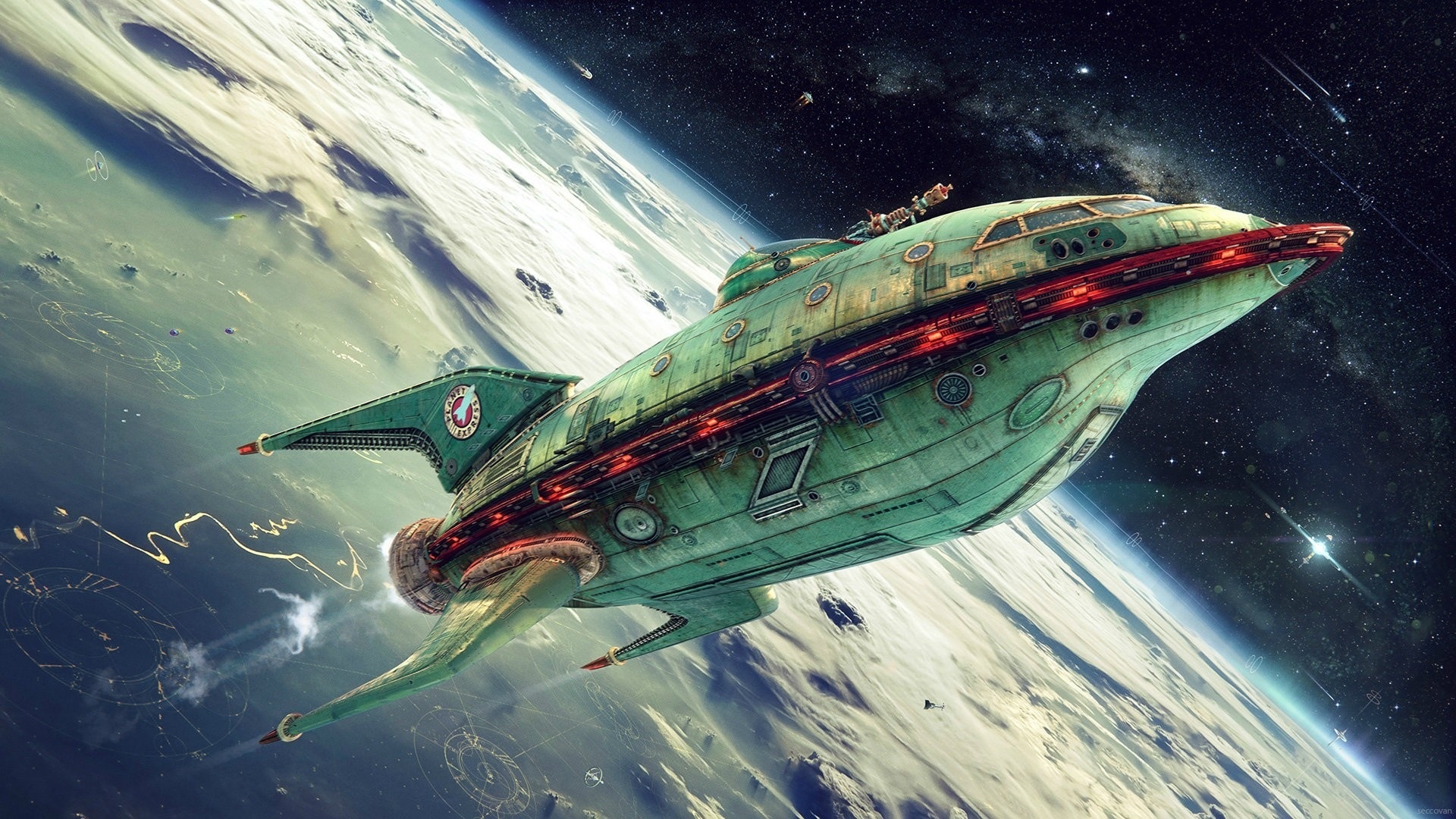 Spaceships Art wallpaper for desktop