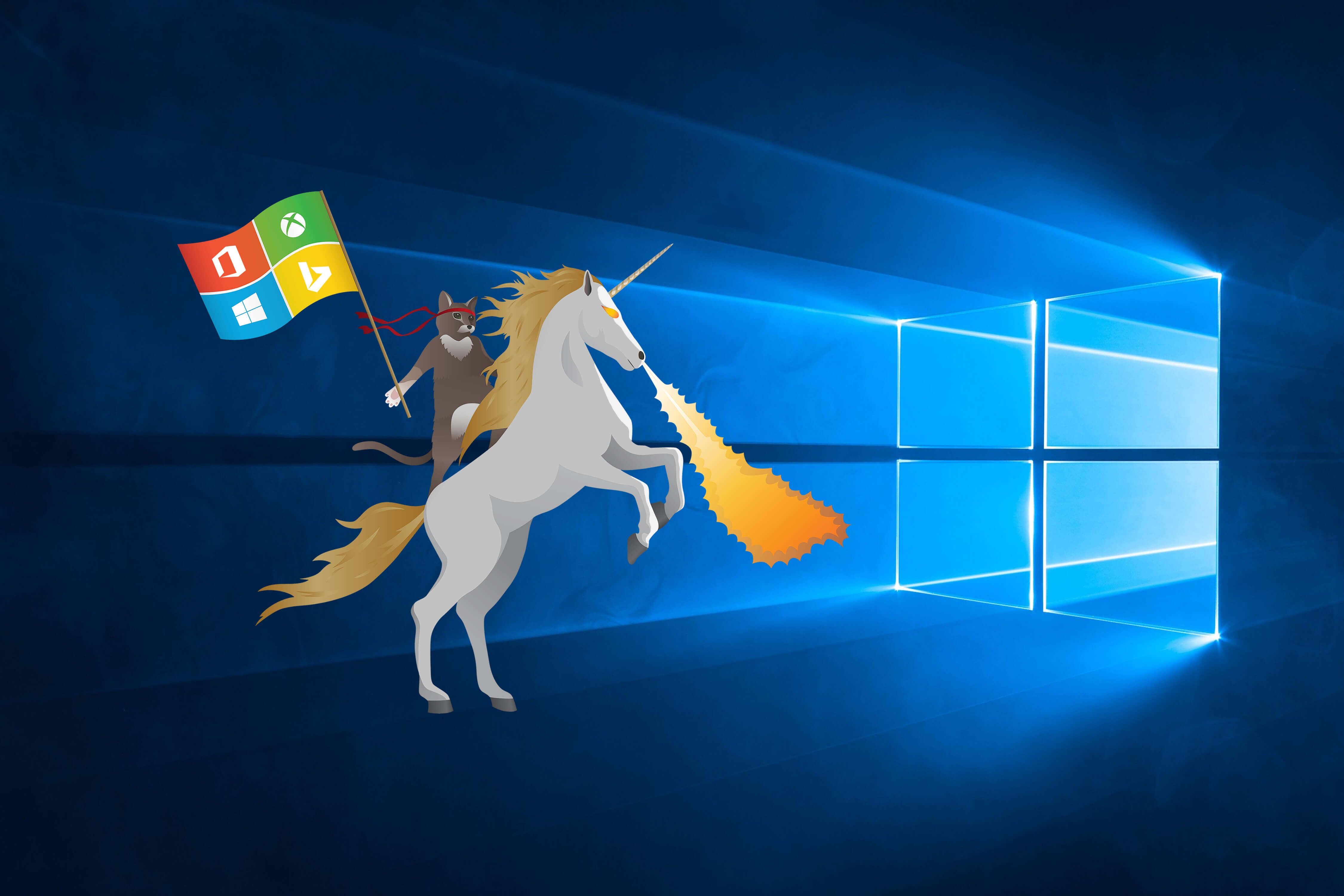 Ninja Cat Unicorn Windows 10 Hero free wallpaper