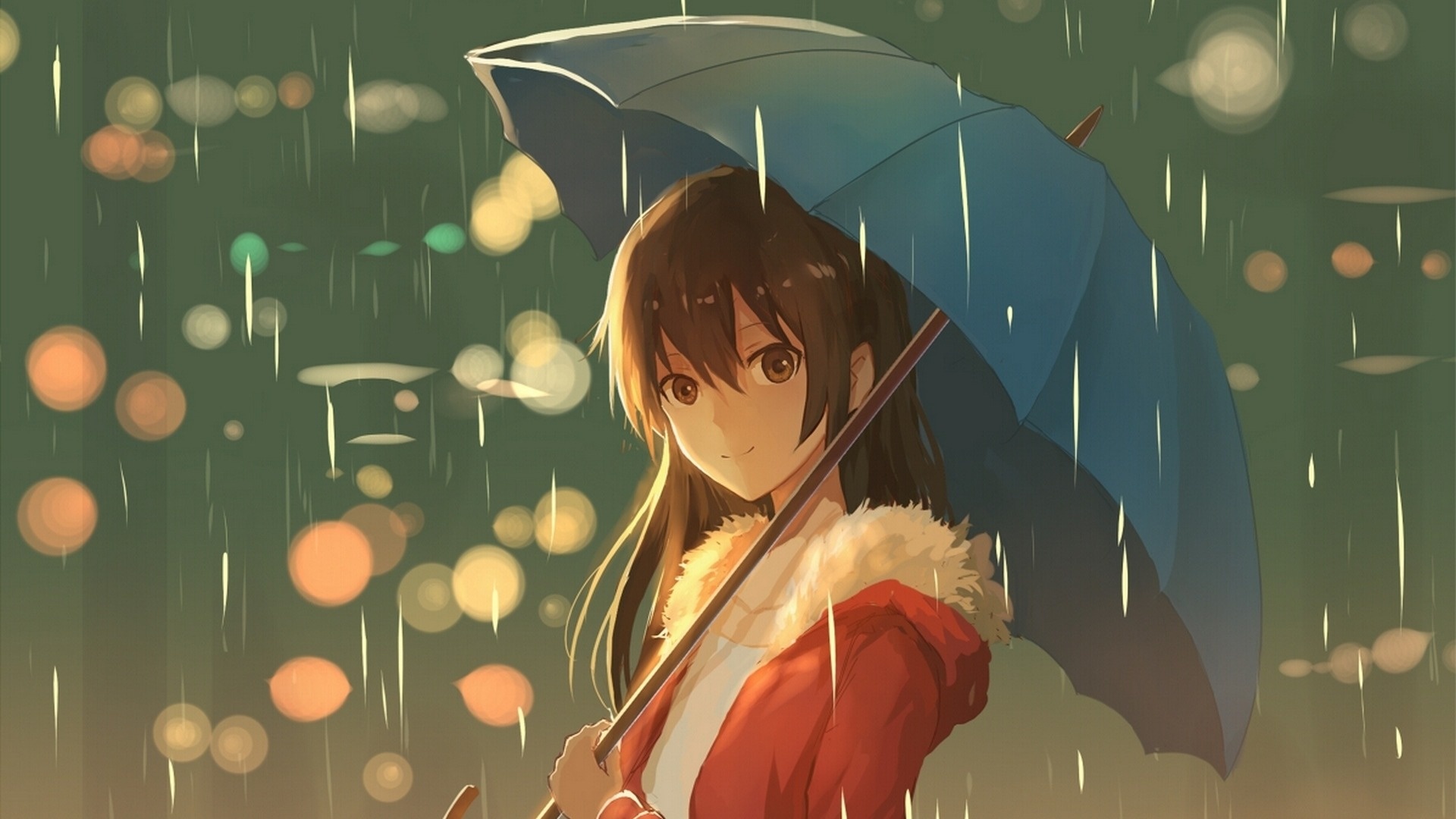 Anime Girl Smile cool background
