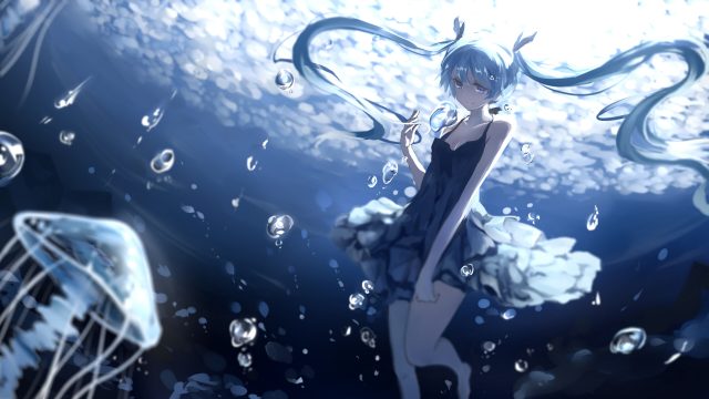 Anime Girl And Water background picture
