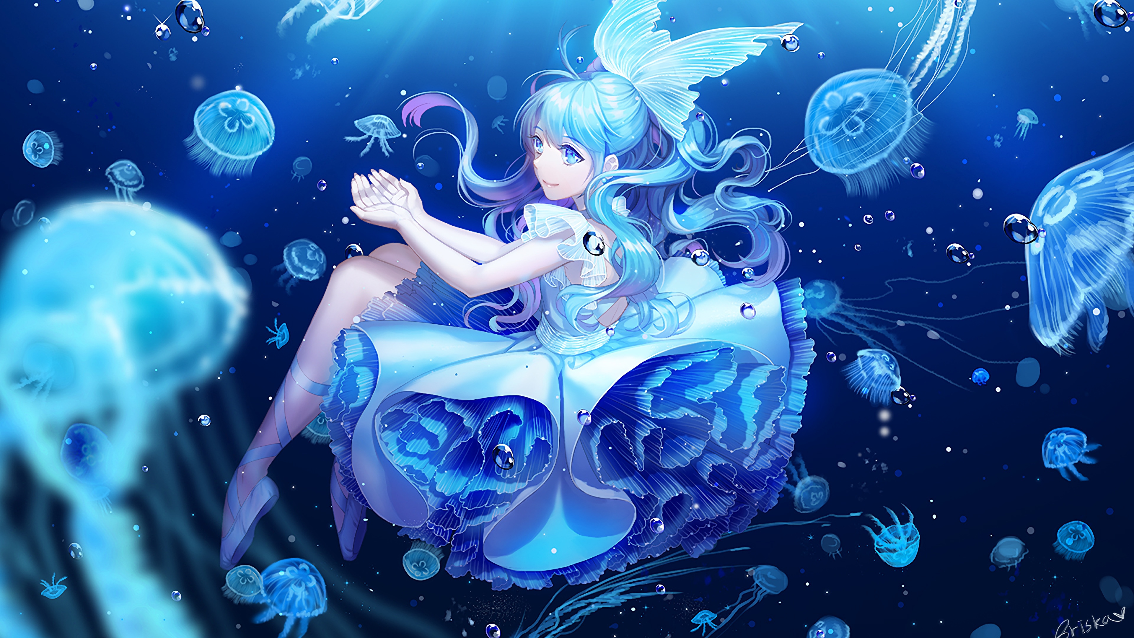 Anime Girl And Water free photo