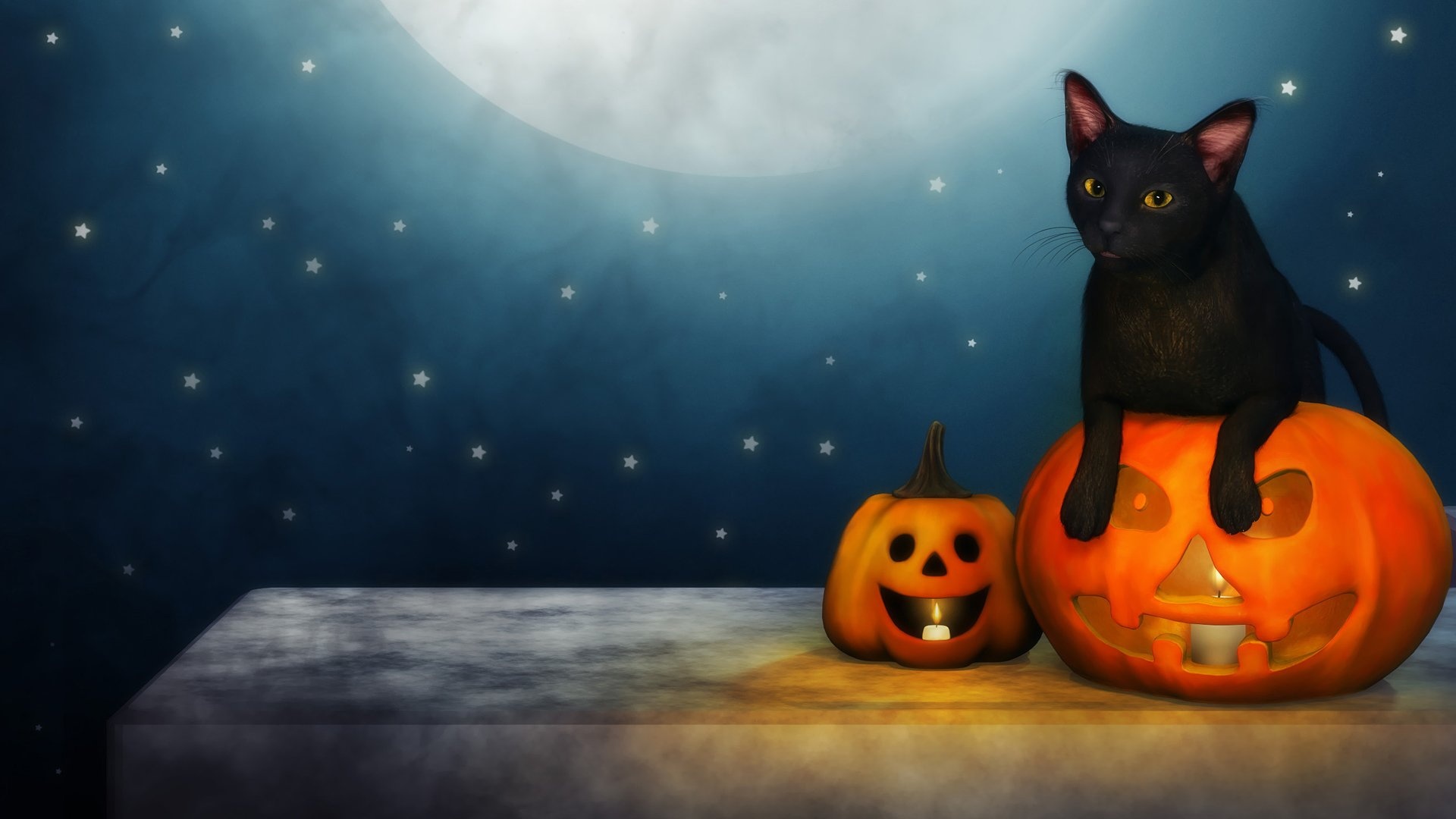 Halloween Cat desktop background