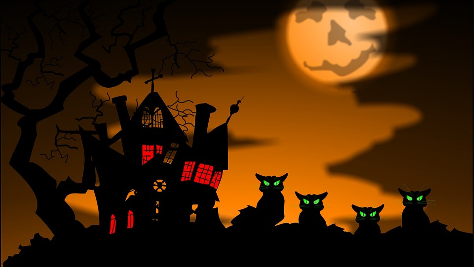 Halloween Cat background wallpaper