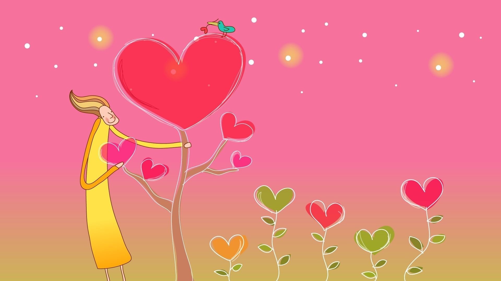 Valentines Day Illustration desktop wallpaper