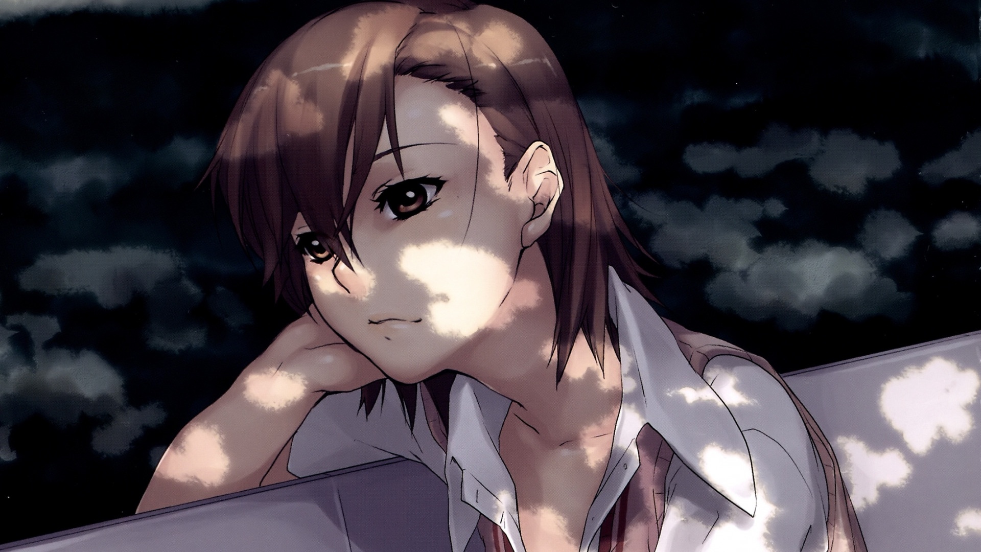 Anime Thoughtful Girl desktop background