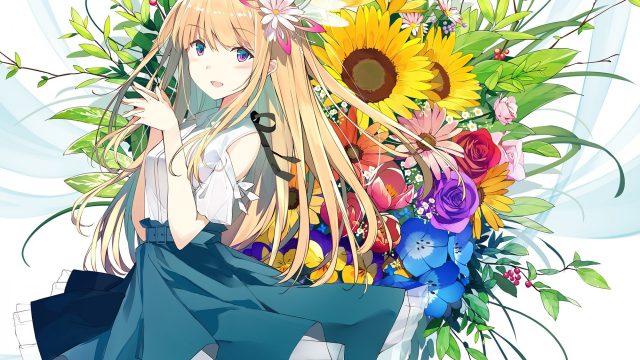 32 Anime Girl and Flowers Wallpapers - Wallpaperboat