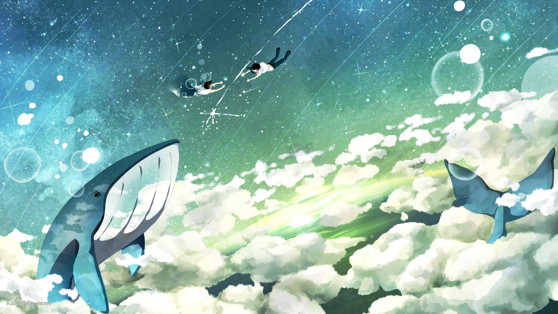 Flying Whale background picture